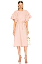 The Great Smoked Sleeve Dress With Belt In Pink