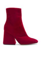 Maison Margiela Velvet Block Heel Boots In Red