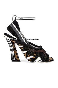 Fendi Logo Heel In Black