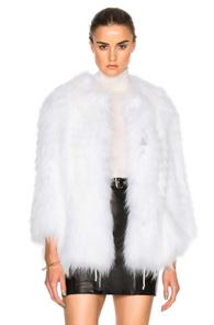 Yves Salomon Asiatic Raccoon Jersey Jacket In White