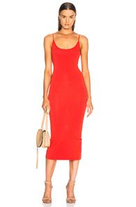 Enza Costa Jersey Back Slit Dress In Red
