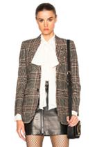Saint Laurent Oversize Tweed Blazer In Brown,checkered & Plaid