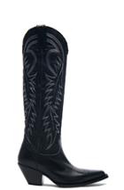 R13 Denim Cowboy Mid Straight Cowboy Boots In Black