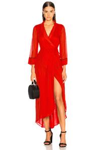 Ganni Mullin Georgette Dress In Polka Dots,red