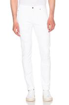 Helmut Lang Distressed Skinny Jeans In White