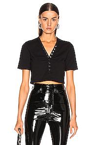 T By Alexander Wang Snaps Short Sleeve Top In Black