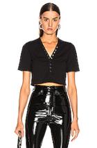 T By Alexander Wang Snaps Short Sleeve Top In Black