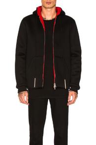 Givenchy Zip Up Hoodie In Black,red