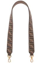 Fendi Logo Embossed Bag Strap In Black