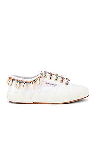 Alanui X Superga Low Top Cowrie Shells Sneaker In White