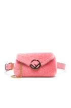 Fendi Shearling Hip Belt In Pink