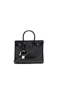 Saint Laurent Baby Patent Supple Sac De Jour In Black