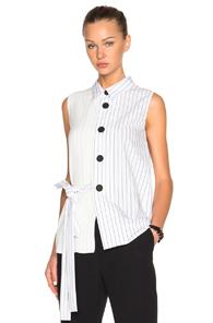 Marni Pin Stripe Poplin Shirt In White,stripes