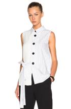Marni Pin Stripe Poplin Shirt In White,stripes