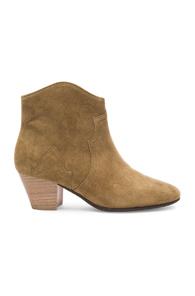 Isabel Marant Etoile Dicker Velvet Booties In Brown