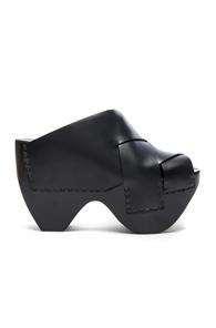 Acne Studios Leather Callie Heels In Black