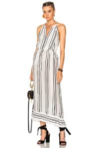 Apiece Apart Himalaya Wide Sweep Tank Dress In Stripes,white