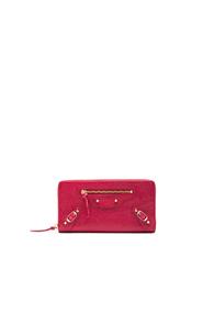 Balenciaga Classic Continental Wallet In Red