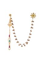 Rodarte Drop Earring With Flower Stud In Metallics