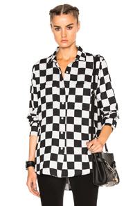 Adaptation Big Check Shirt In Black,white,geometric Print