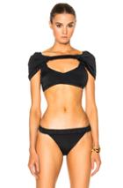 Sand & Blue Bale Bikini Top In Black