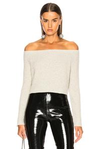 Sablyn Maja Off Shoulder Cashmere Sweater In Gray
