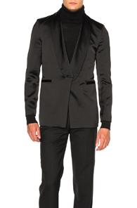 Ann Demeulemeester Shawl Collar Evening Jacket In Black
