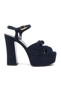 Saint Laurent Candy Suede Platforms In Blue