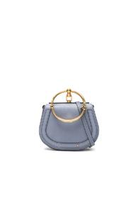 Chloe Small Nile Calfskin & Suede Bracelet Bag In Blue