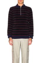 Paria Farzaneh Schoolboy 2 Velour Top In Blue,green,stripes