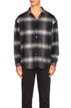 Second/layer Camp Collar Oversize Shirt Jacket In Black,checkered & Plaid