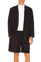 Second/layer Double Breasted Jacket In Blue,checkered & Plaid