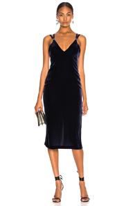 Dion Lee Velvet Dress In Blue