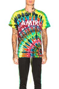 Amiri Tie Dye Tee In Green,ombre & Tie Dye,green,blue,pink