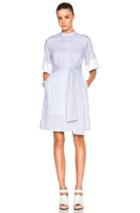 3.1 Phillip Lim Striped Button Down Dress In Blue,stripes