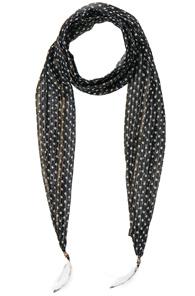 Roberto Cavalli Thin Printed Scarf In Metallics,black,geometric Print