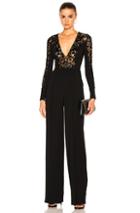 Zuhair Murad Flared Leg Embroidered Jumpsuit In Black