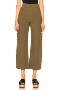 Apiece Apart Wide Leg Pant In Green
