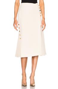 Prabal Gurung Crepe Crossover Chiffon Insert Skirt In Neutrals