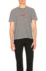 Saint Laurent Striped Tee In Black,stripes,white