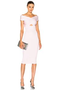 Cushnie Et Ochs Crossover Boatneck Pencil Dress In Pink