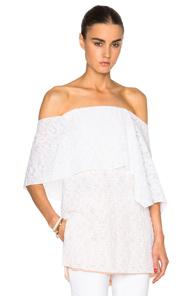 Prabal Gurung Fil Coupe Cotton Blouse In White