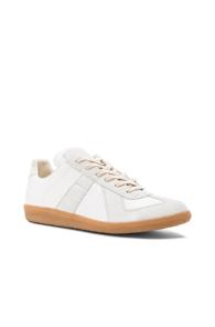 Maison Margiela Replica Calf & Lambskin Leather Sneakers In White