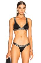 Norma Kamali Studded Banded Bikini Top In Black