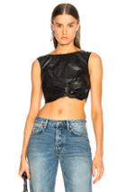 Rachel Comey Leather Argento Top In Black