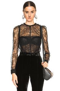 Givenchy Lace Patchwork Blouse In Black