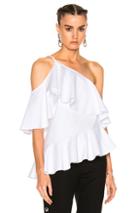 Marques ' Almeida One Shoulder Frill Top In White