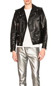 Saint Laurent Classic Moto In Black