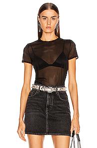 Helmut Lang Mesh Baby Tee In Black