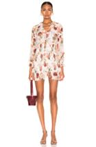 Nicholas Floral Smocked Mini Dress In Floral,white